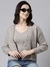 SHOWOFF Women's Solid Grey Cardigan Comes with Inner Slip