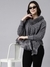 SHOWOFF Women's Abstract Grey Longline Poncho