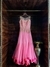 KPNC Peach Pink Embroidered Godet Gown