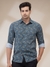 Men Regular Fit Printed Medium Grey Shirt