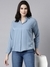 SHOWOFF Women's Solid Blue Shirt Style Top