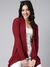 SHOWOFF Women's Solid Maroon Shrug