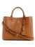 Guess Women Brown Solid Satchel Bag with Zip Closure