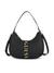 Black Solid Garrick Mini Top Zip Hobo Bag