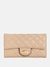 Taupe Quilted Polyurethane Slim Wallet