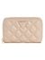 Light Beige Quilted Giully Medium Zip Around Wallet