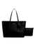 Black Solid Power Play Large Tech Tote Bag With Pouch