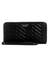Black Quilted Anning Zip Around Wallet