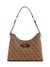 Latte Logo Brown Printed Izzy Top Zip Shoulder Bag