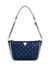 Navy Quilted Polyurethane Cruise Vibe Top Zip Shoulder Bag