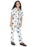 Ninos Dreams  Peterpan Girls 100% cotton Night Suit  Cat Printed Half sleeves with Pyjama-Cream