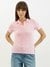 Womens Johny Collar Patterned Polo T-Shirt