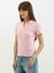 Womens Johny Collar Patterned Polo T-Shirt