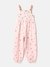 Girls Kidswear Regular Fit Square Neck Embroidered Jumpsuit
