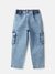 Boys Kidswear Solid Slouchy Fit Cargo Jeans