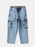 Boys Kidswear Solid Slouchy Fit Cargo Jeans