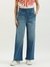 Womens Solid Wide Leg Jeans