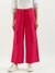 Womens Solid Wide Leg Cargo Trousers