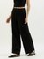 Womens Textured Wide Leg Cheese Cloth Pants