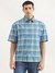 Mens Oversized Fit Spread Collar Checkered Shirt