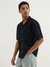 Mens Oversized Fit Resort Collar Pintuck Shirt