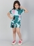 Ninos Dreams Girls Abstract Printed Cotton Half Sleeves Coord set with Shorts - Green