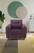 neudot Scott Single Seater Fabric Sofa | Premium Fabric Sofa | Padded Cushioned Armrest | Solid Wood Leg - 3 Year Warranty - Paradise Purple
