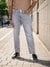 Celio Men Grey Solid Slim Fit Drawstring Cotton Jeans