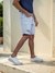 Celio Men Blue Solid Regular Fit Cotton Mid-Rise Denim Bermuda Shorts
