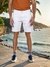 Celio Men White Solid Regular Fit Cotton Denim Bermuda Shorts