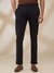 Men Slim Fit Solid Black Trouser