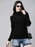 SHOWOFF Women's Solid Black Top Comes with Neck Chain