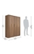NEUDOT Loyal 4 Door, Leon Teak Finish Engineer Wood Multipurpose Wardrobe/Almirah/Organiser/Cupboard with 2 Hanger Stand, for Cloths and Other Storage -11 Shelves