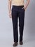 Men Tailored Fit Solid Navy Trouser