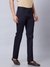 Men Tailored Fit Solid Navy Trouser