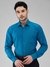 Men Contemporary Fit Self Design Dark Petrol Shirt