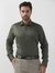 Men Slim Fit Solid Dark Green Shirt
