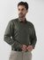 Men Slim Fit Solid Dark Green Shirt