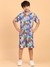 Ninos Dreams Blue Abstract Print Boys Rayon Coord Set