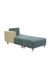 neudot Hailey Fabric Chaise Lounger RHS in Castle Green Colour | Wooden Leg| Dual Color | Sectional Sofa