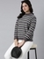 SHOWOFF Women's Striped Grey Pullover