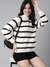 SHOWOFF Women's Striped Off White Pullover