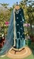 Teal velvet kurta set