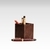 Unmet-desire-croco-series-pen-holder-stand-brown-color-small-one-compartment-back-view