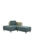 neudot Hailey Fabric Chaise Lounger RHS in Castle Green Colour | Wooden Leg| Dual Color | Sectional Sofa