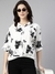 SHOWOFF Women's Floral Shirt Style White Over Sized Top