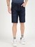 Blue Solid Regular Fit Denim Shorts