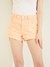 Orange Solid Mid-Rise Regular Fit Mom Shorts