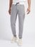 Grey Solid Mid-Rise Regular Fit Jogger Pant
