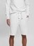 Guess Men's White Solid Mid-Rise Shorts